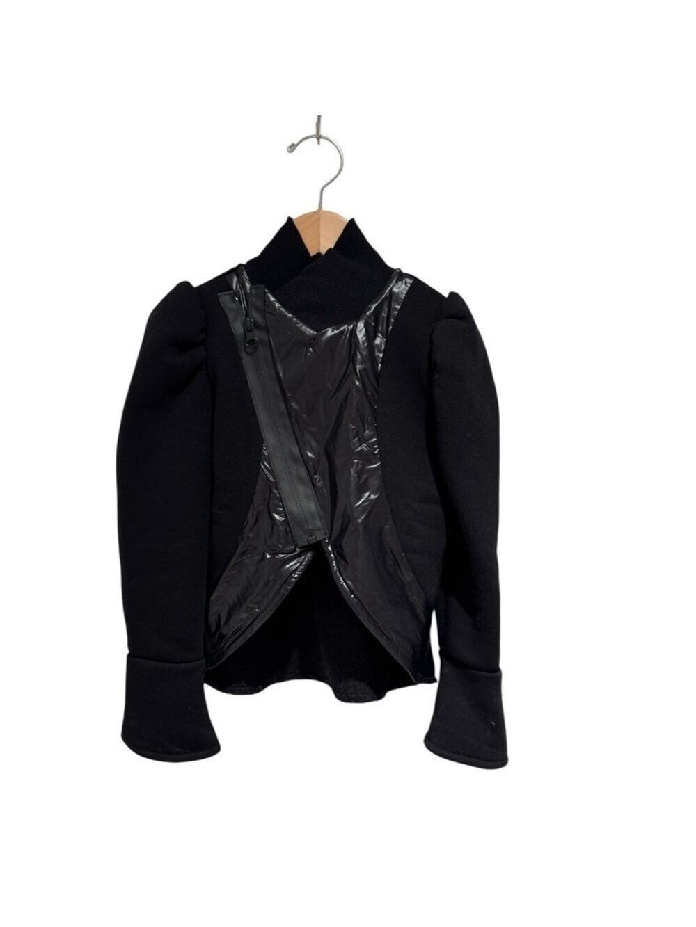 NASHA Black Kid’s Soft Sweater Moto Jacket - size 6-7